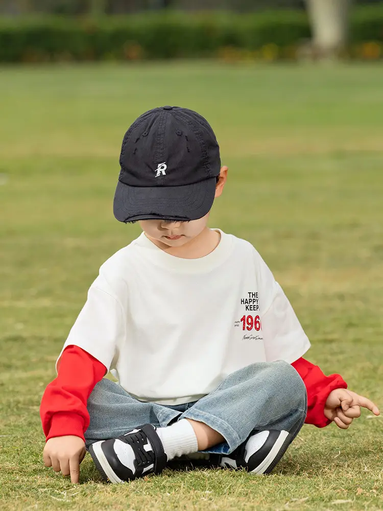 Kids Letter Print T-Shirt Blue Green 1966 - Image 4