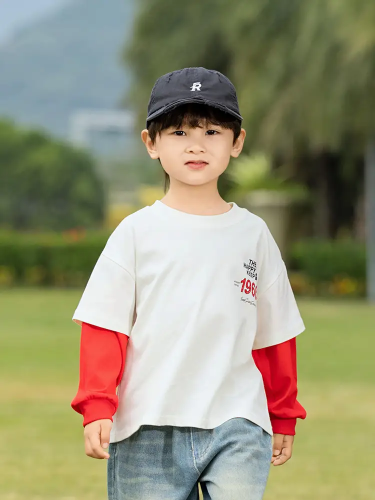 Kids Letter Print T-Shirt Blue Green 1966 - Image 6