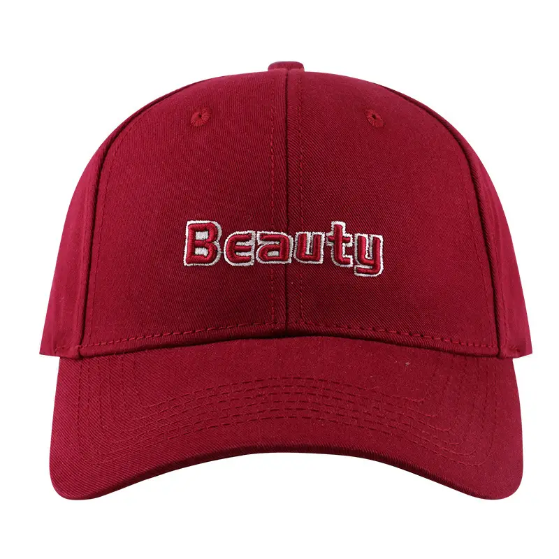 Women's Korean Embroidered Hard Top Hat Beige - Image 10