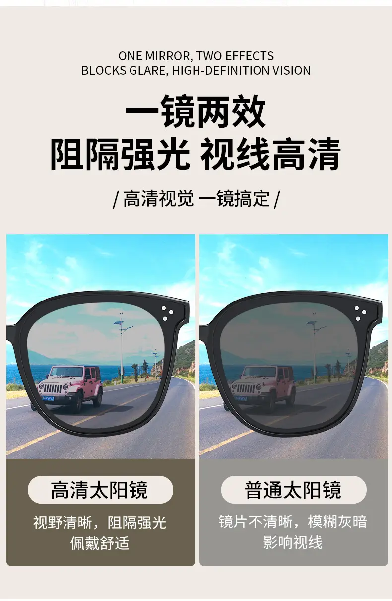 Sun Protection Sunglasses Large Frame Same Style Sunglasses for Men and Women UV Protection — feature 12