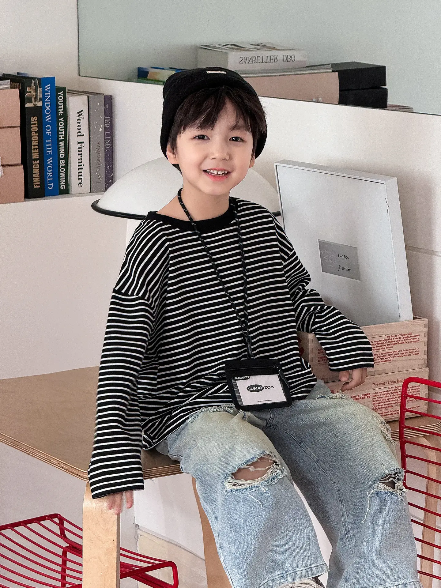Tongku Boys Striped Long Sleeve T-Shirt - Image 3