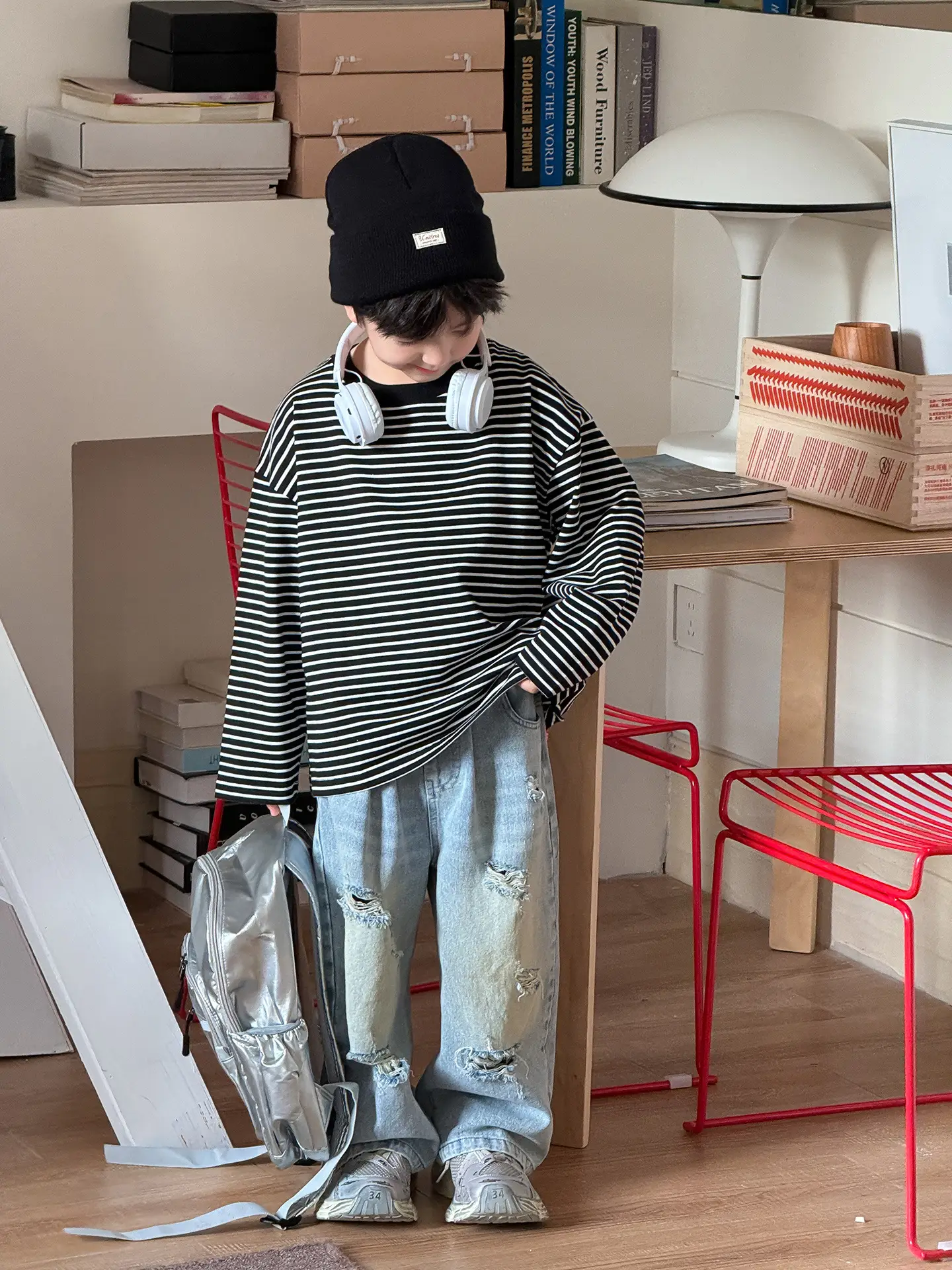 Tongku Boys Striped Long Sleeve T-Shirt - Image 5