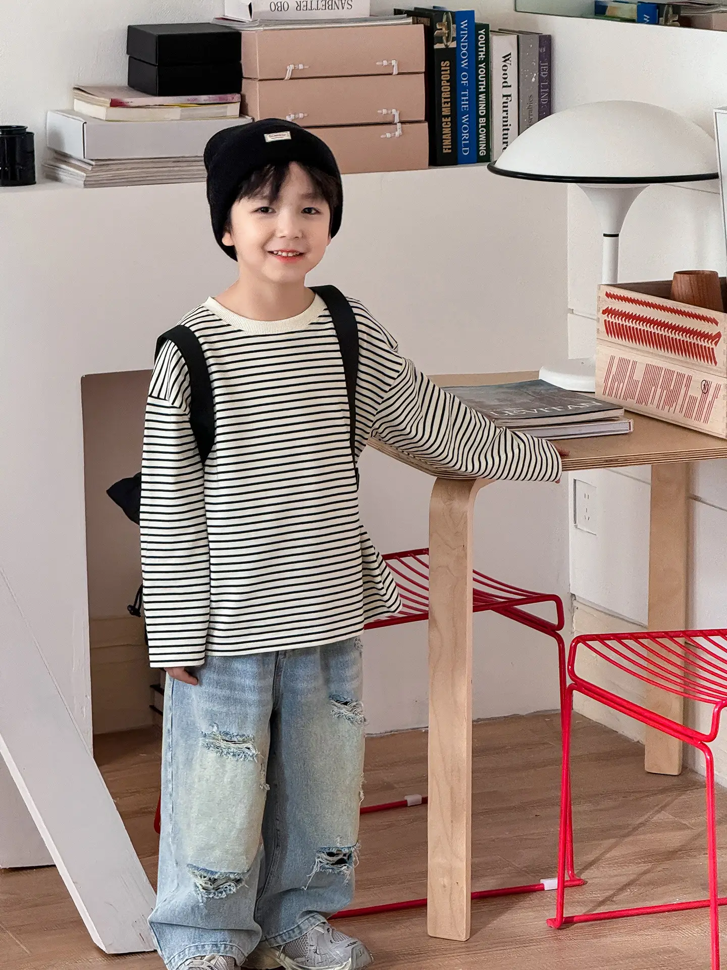 Tongku Boys Striped Long Sleeve T-Shirt - Image 6