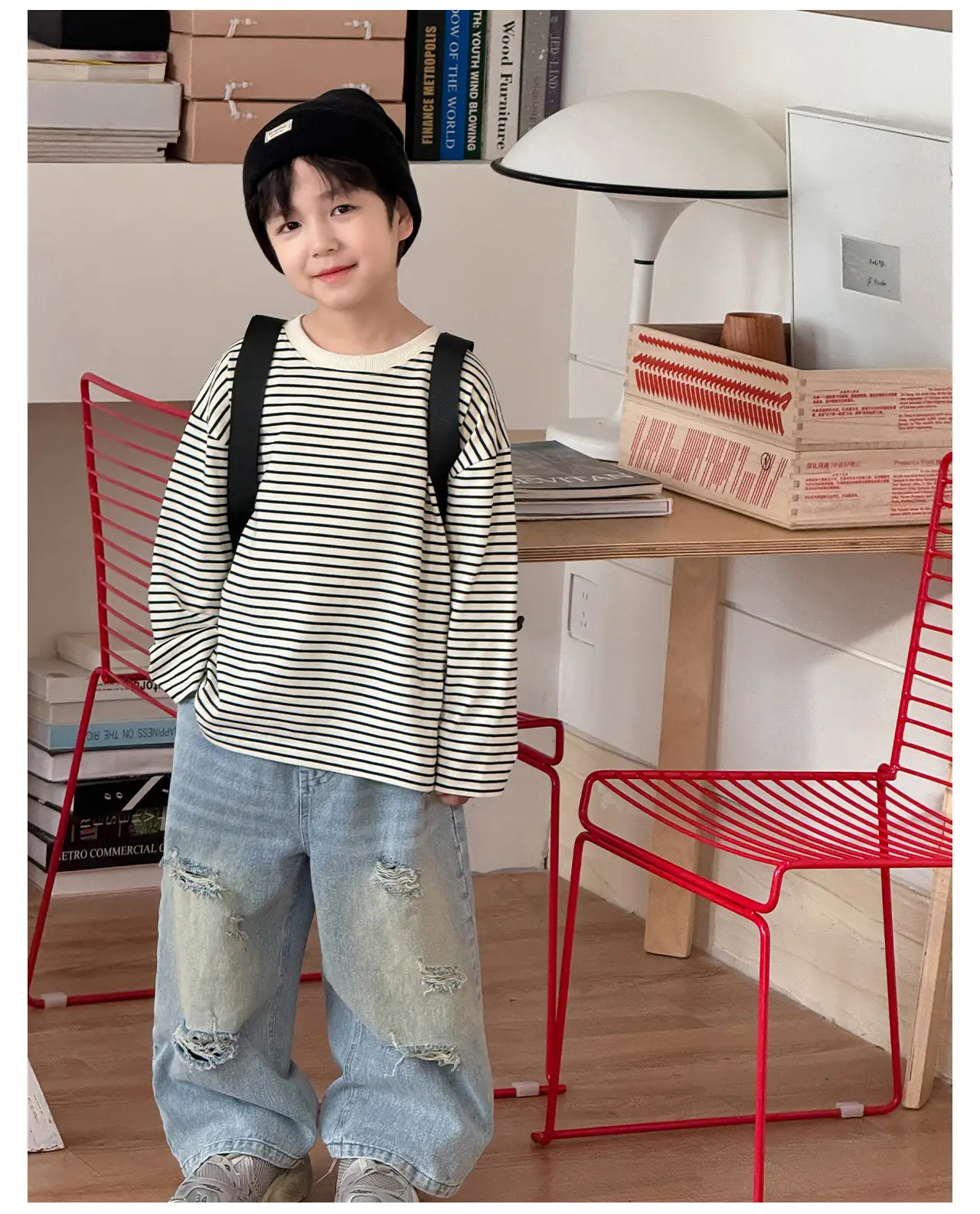 Tongku Boys Striped Long Sleeve T-Shirt — feature 12