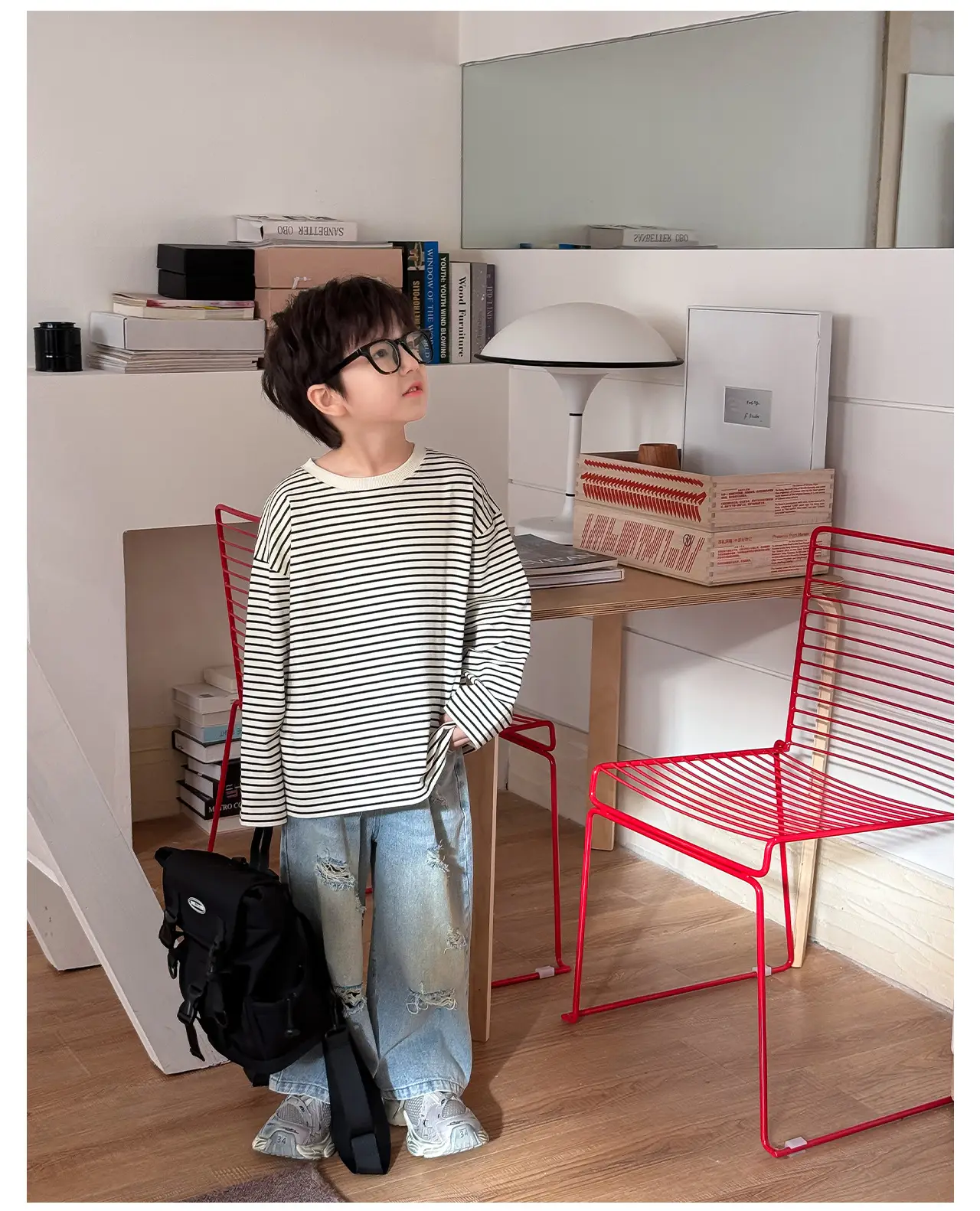 Tongku Boys Striped Long Sleeve T-Shirt — feature 14