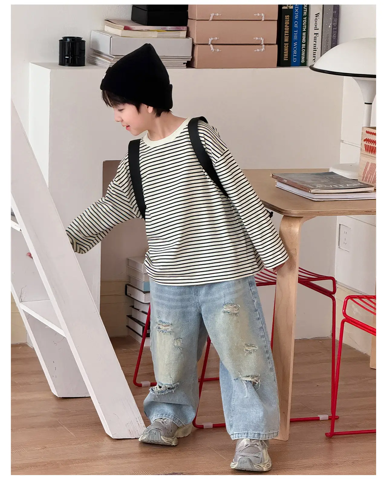 Tongku Boys Striped Long Sleeve T-Shirt — feature 16
