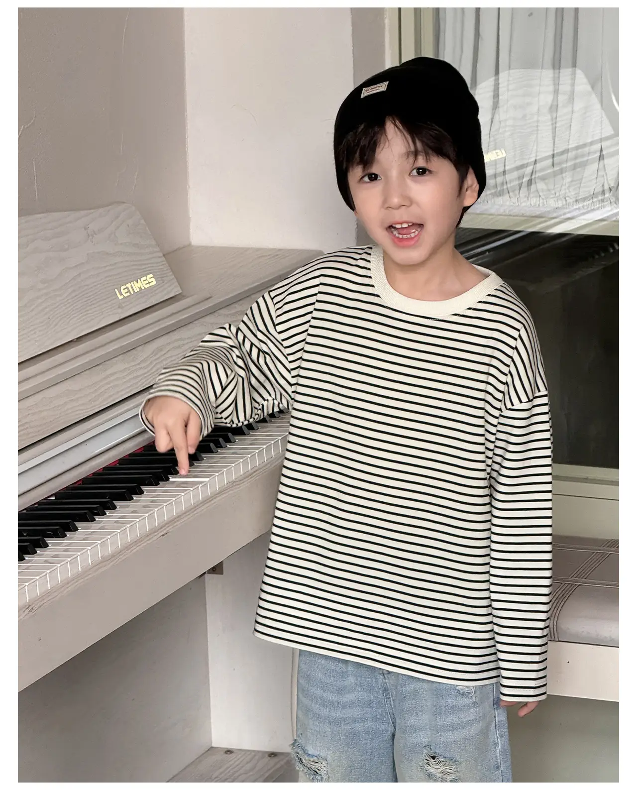 Tongku Boys Striped Long Sleeve T-Shirt — feature 18