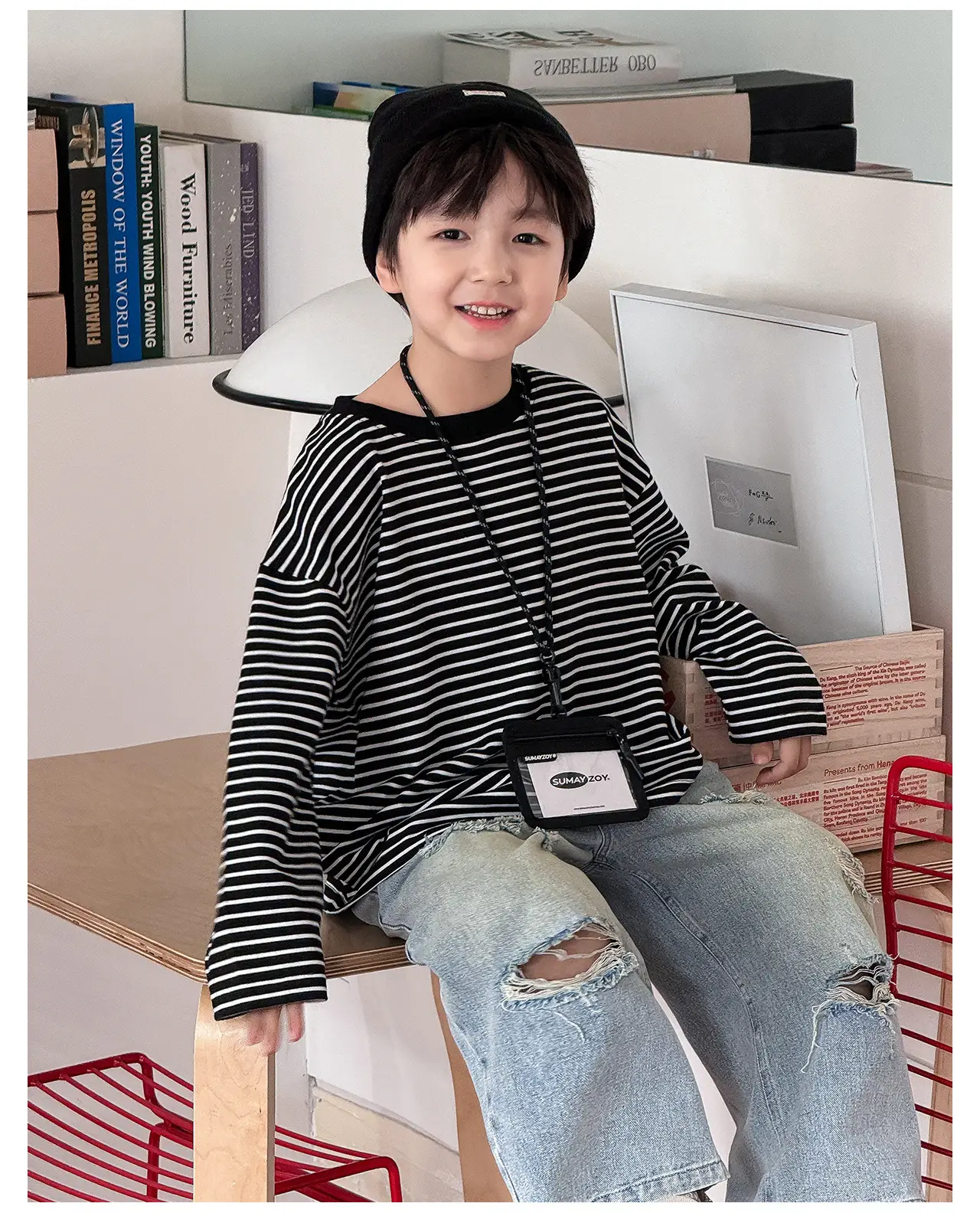 Tongku Boys Striped Long Sleeve T-Shirt — feature 19