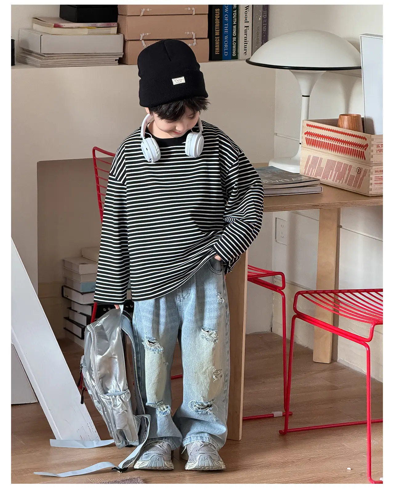 Tongku Boys Striped Long Sleeve T-Shirt — feature 20