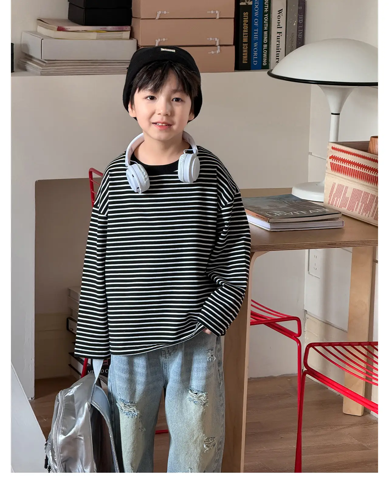 Tongku Boys Striped Long Sleeve T-Shirt — feature 22