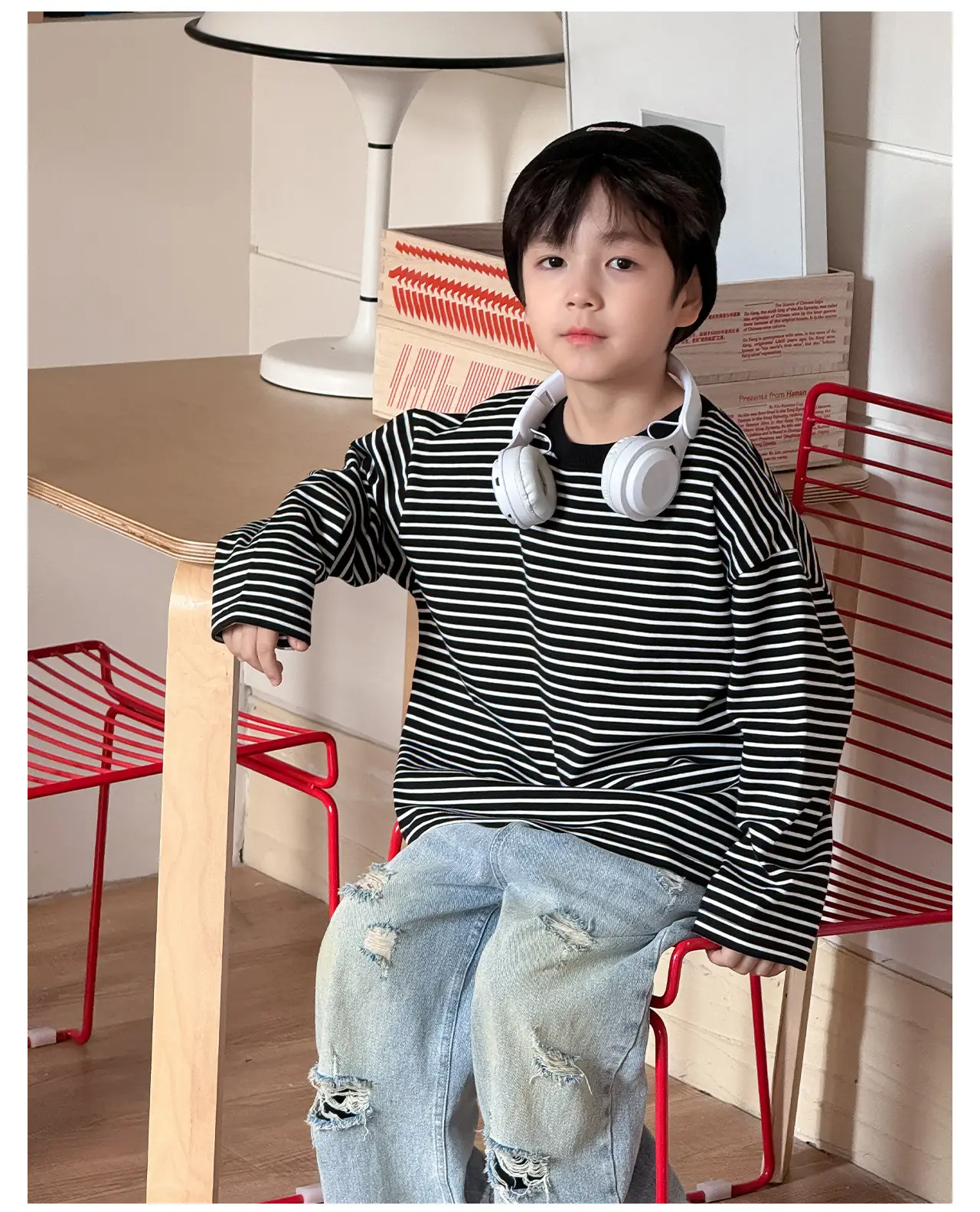Tongku Boys Striped Long Sleeve T-Shirt — feature 23