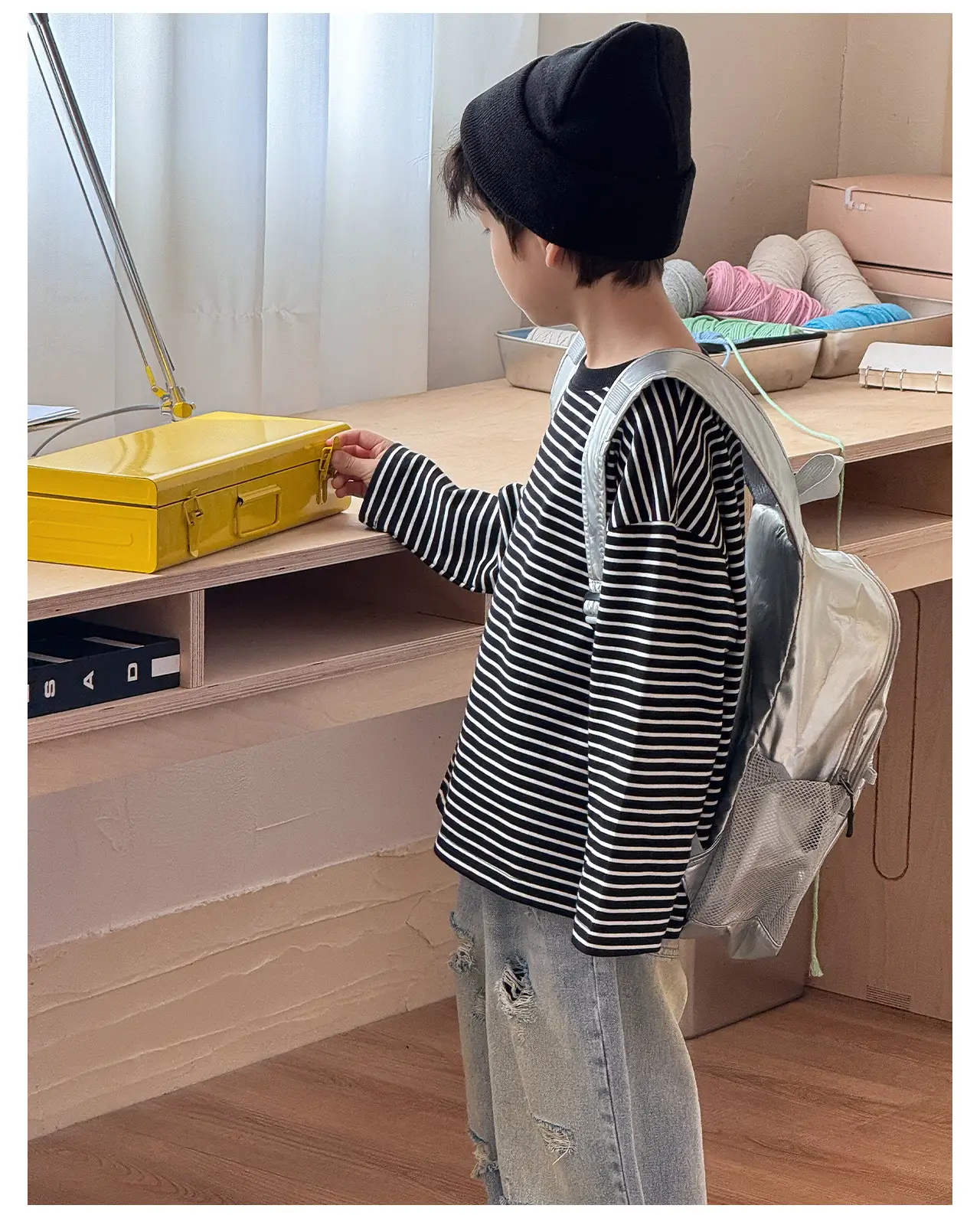 Tongku Boys Striped Long Sleeve T-Shirt — feature 24