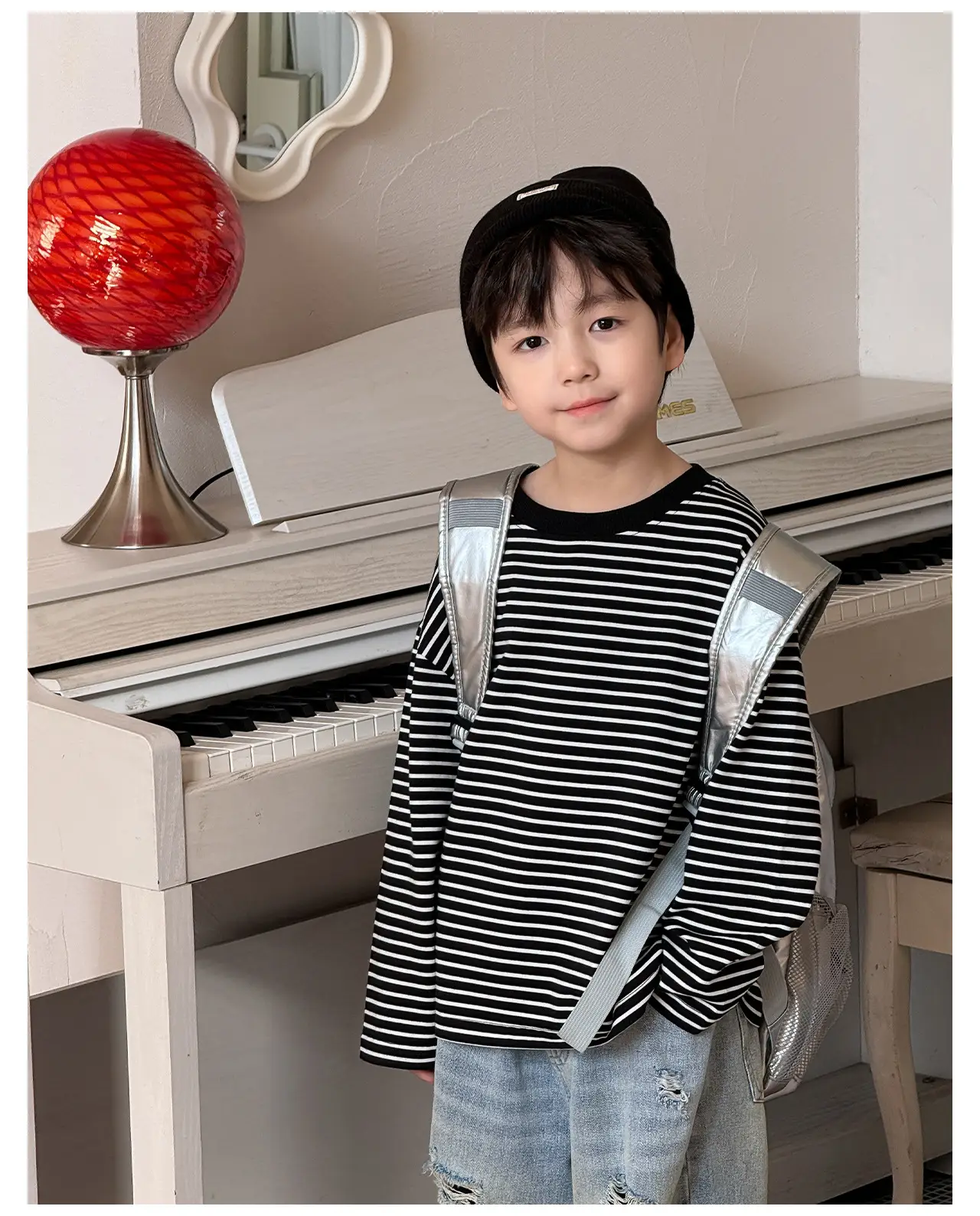 Tongku Boys Striped Long Sleeve T-Shirt — feature 25