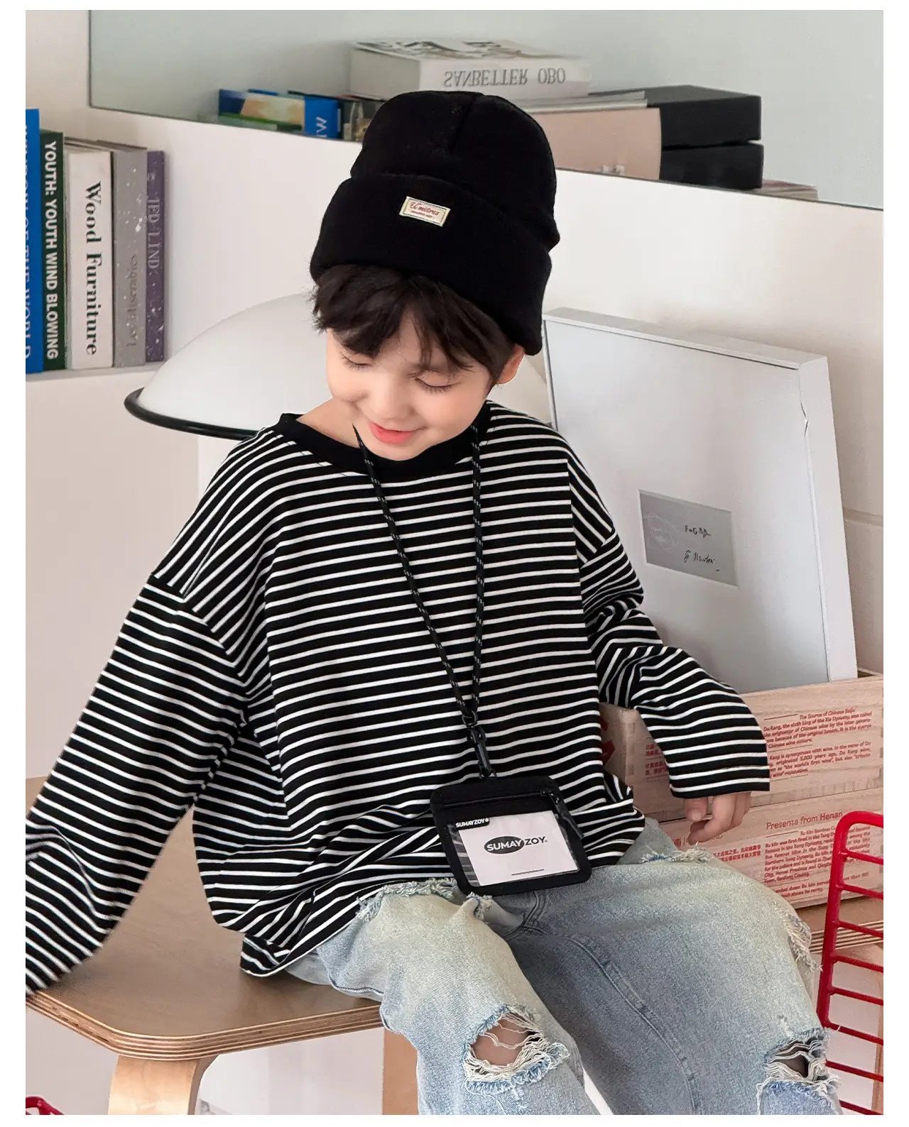 Tongku Boys Striped Long Sleeve T-Shirt — feature 27