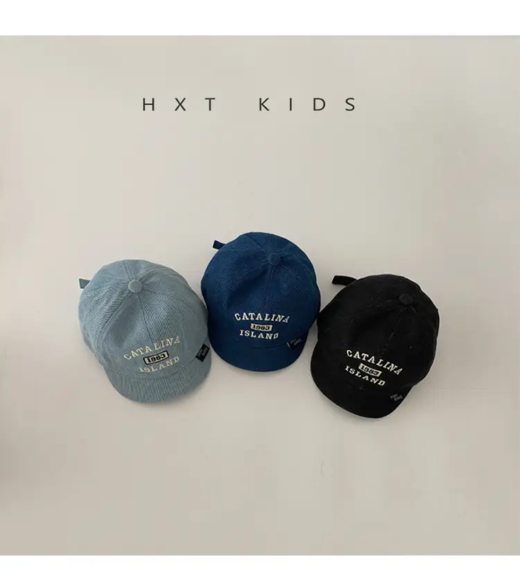 Baby Spring & Autumn Embroidered Cap Set of 3 — feature 3