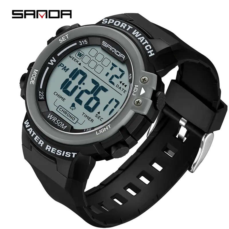 Men's Green Digital Water Resistant Sport Watch - Image 2