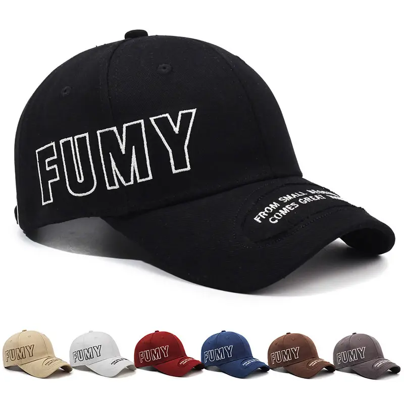 FUMY Retro Embroidered Baseball Cap Brown Men