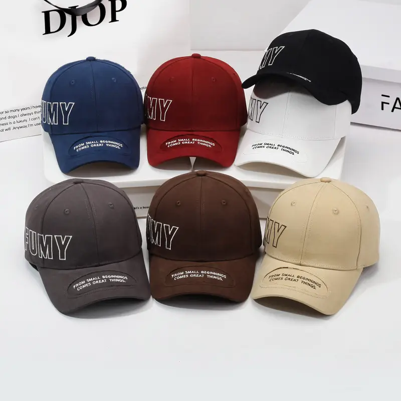FUMY Retro Embroidered Baseball Cap Brown Men