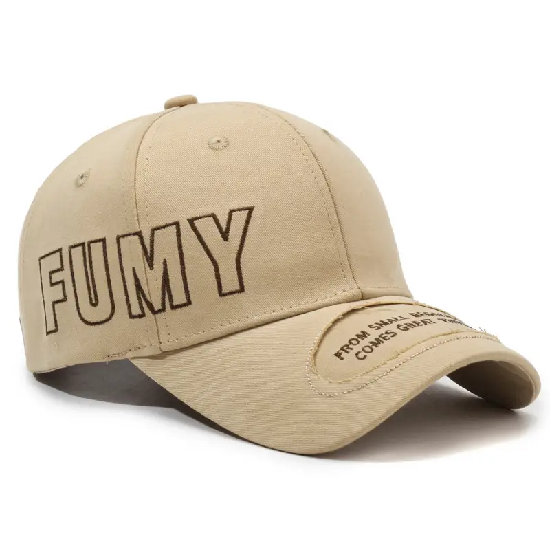 FUMY Retro Embroidered Baseball Cap Brown Men
