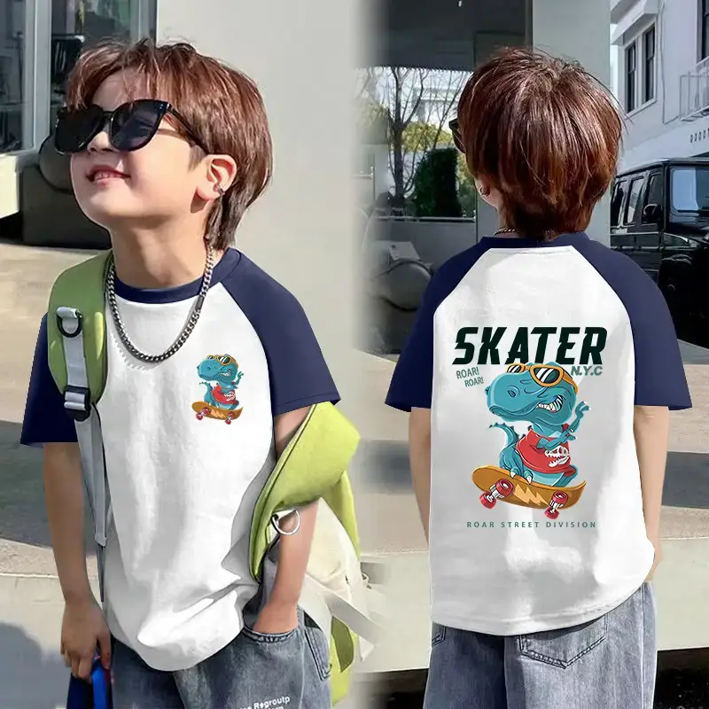 Boys T-shirt Rainbow Smile Back Design Summer Wear