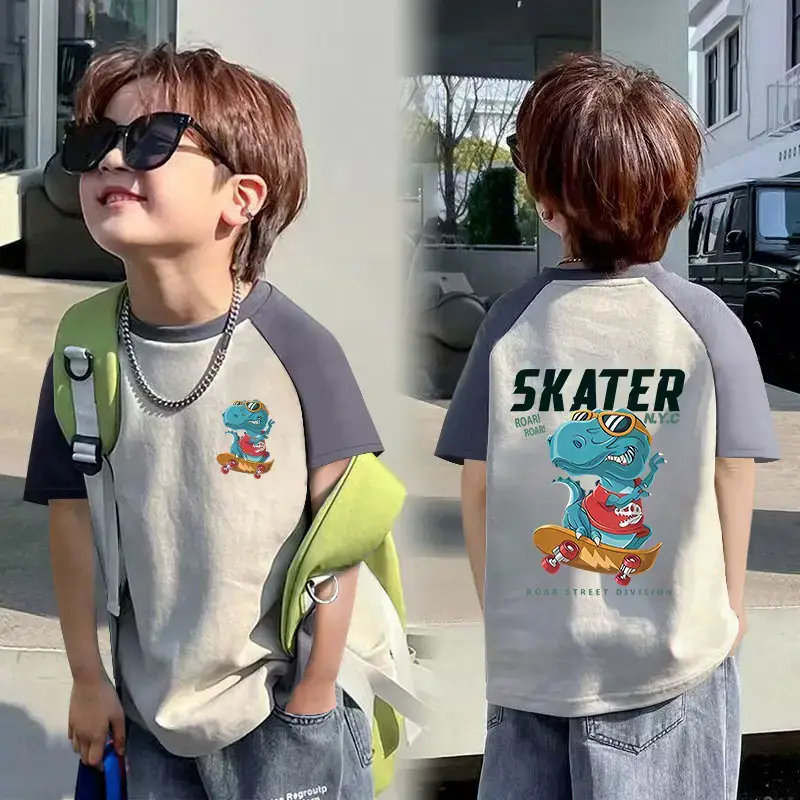 Boys T-shirt Rainbow Smile Back Design Summer Wear