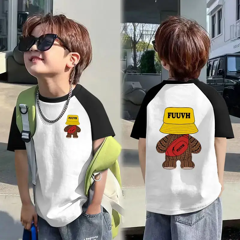 Boys T-shirt Rainbow Smile Back Design Summer Wear