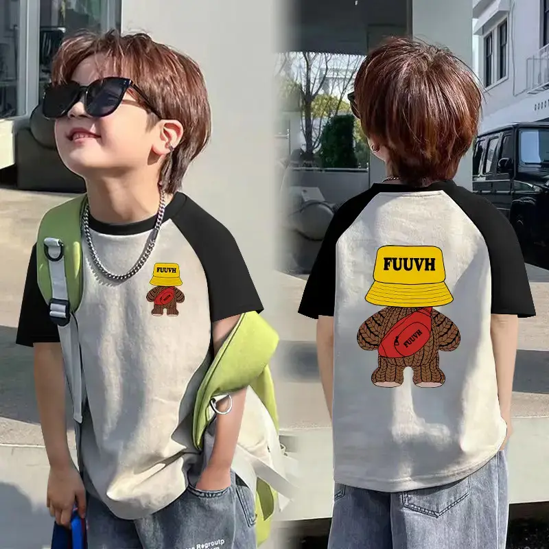 Boys T-shirt Rainbow Smile Back Design Summer Wear