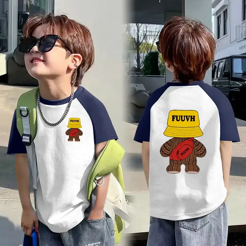 Boys T-shirt Rainbow Smile Back Design Summer Wear