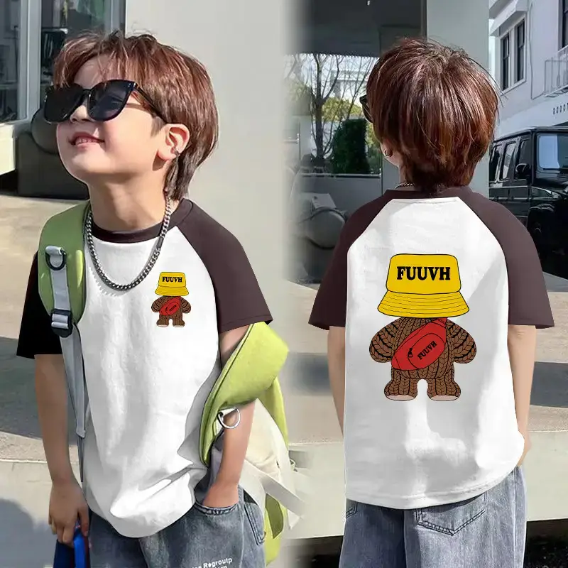 Boys T-shirt Rainbow Smile Back Design Summer Wear
