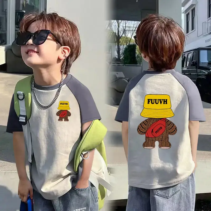 Boys T-shirt Rainbow Smile Back Design Summer Wear