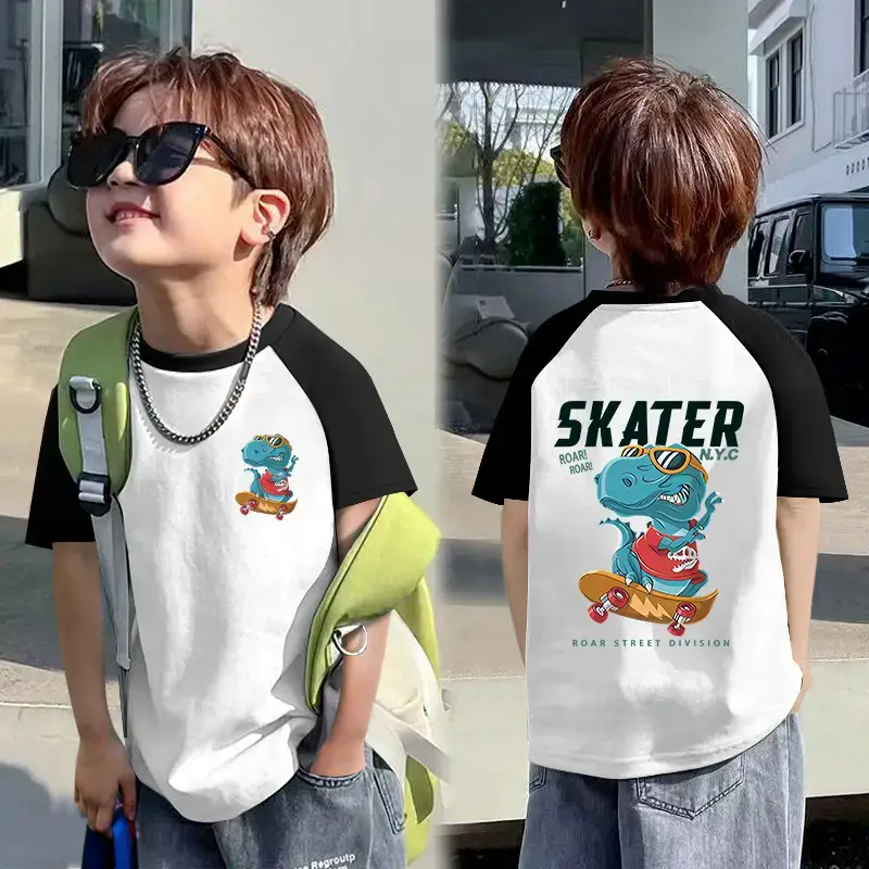 Boys T-shirt Rainbow Smile Back Design Summer Wear