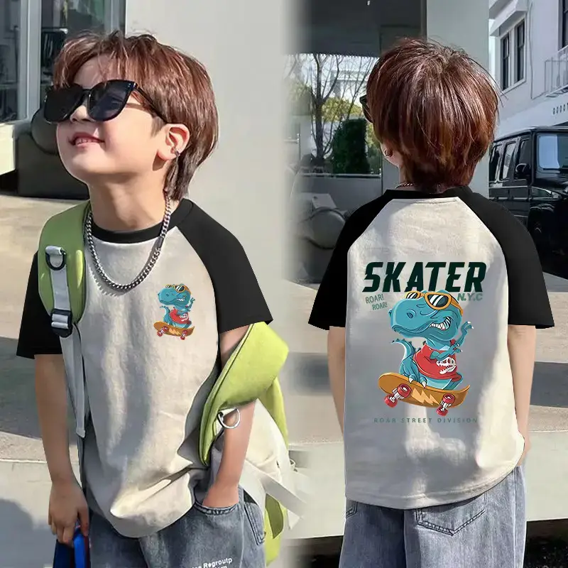 Boys T-shirt Rainbow Smile Back Design Summer Wear