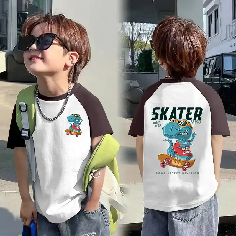 Boys T-shirt Rainbow Smile Back Design Summer Wear