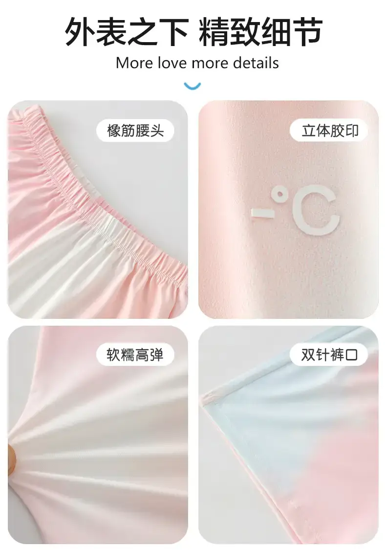 Girls Ice Silk Long Sleeve T-Shirt Pink White — feature 14