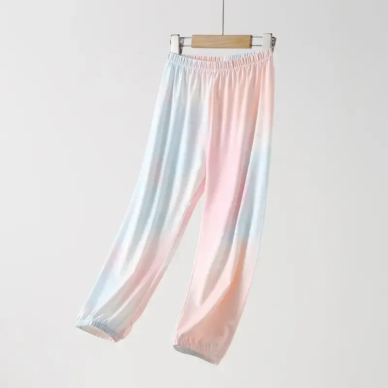 Girls Ice Silk Long Sleeve T-Shirt Pink White - Image 12