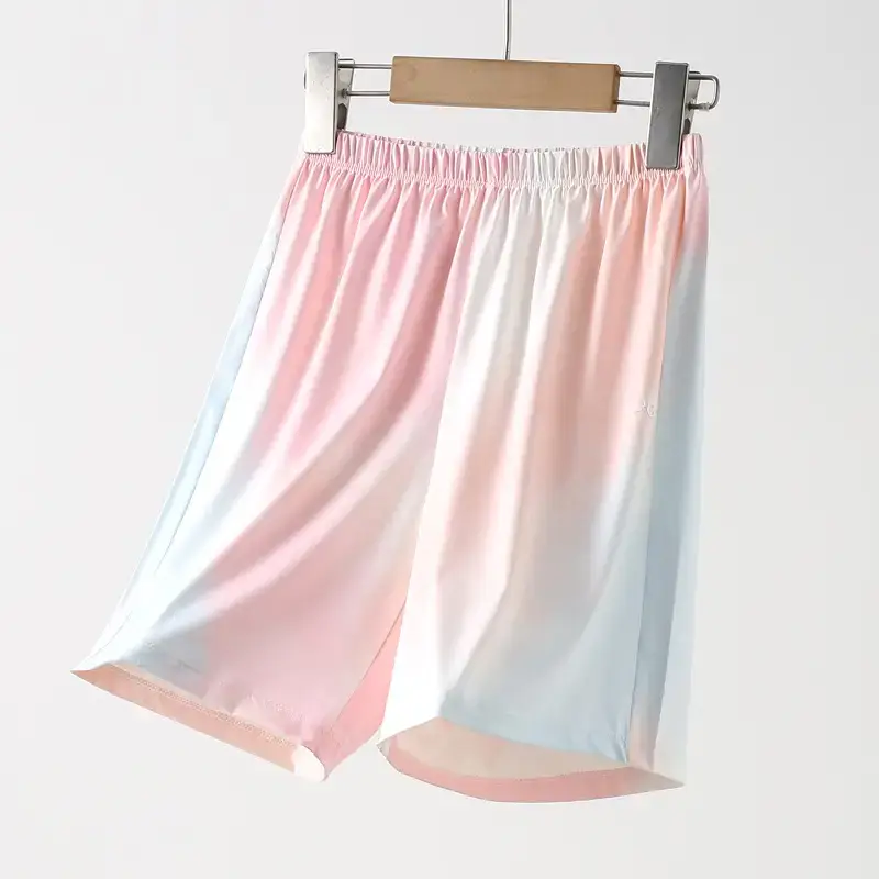 Girls Ice Silk Long Sleeve T-Shirt Pink White - Image 13