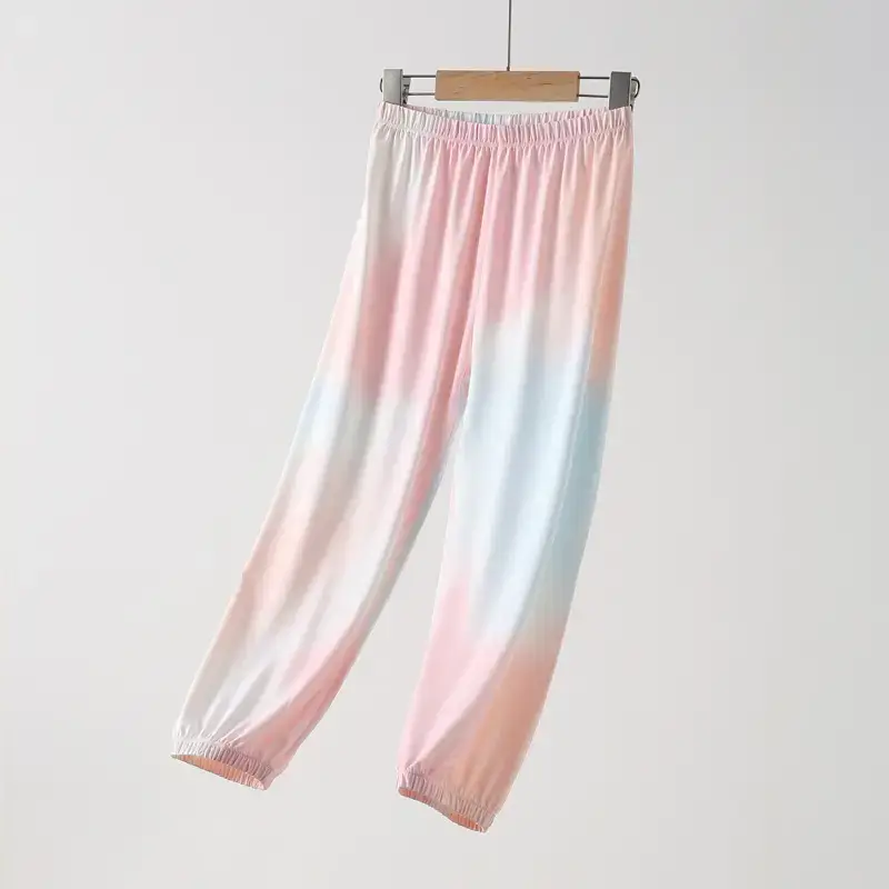 Girls Ice Silk Long Sleeve T-Shirt Pink White - Image 9