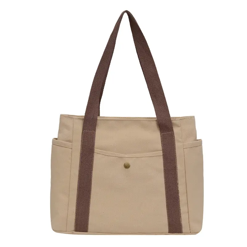 Women's Canvas Shoulder Bag Large Capacity Multi-Pocket - Image 8