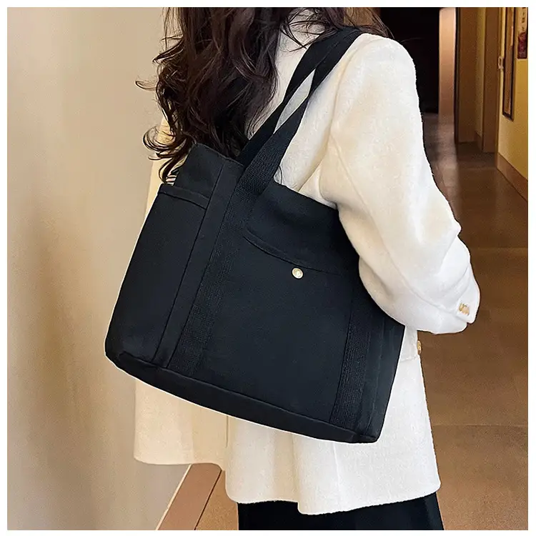 Women's Canvas Shoulder Bag Large Capacity Multi-Pocket — feature 15