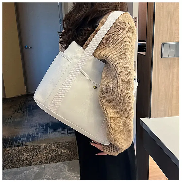 Women's Canvas Shoulder Bag Large Capacity Multi-Pocket — feature 26