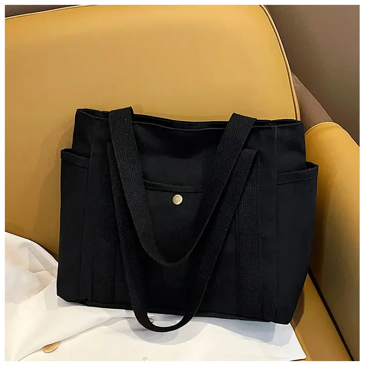 Women's Canvas Shoulder Bag Large Capacity Multi-Pocket — feature 34