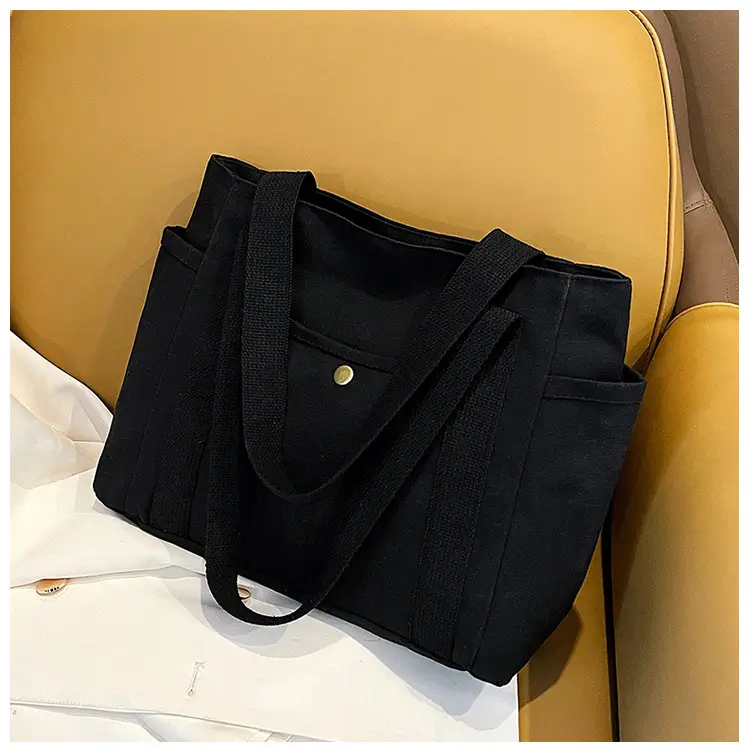 Women's Canvas Shoulder Bag Large Capacity Multi-Pocket — feature 35