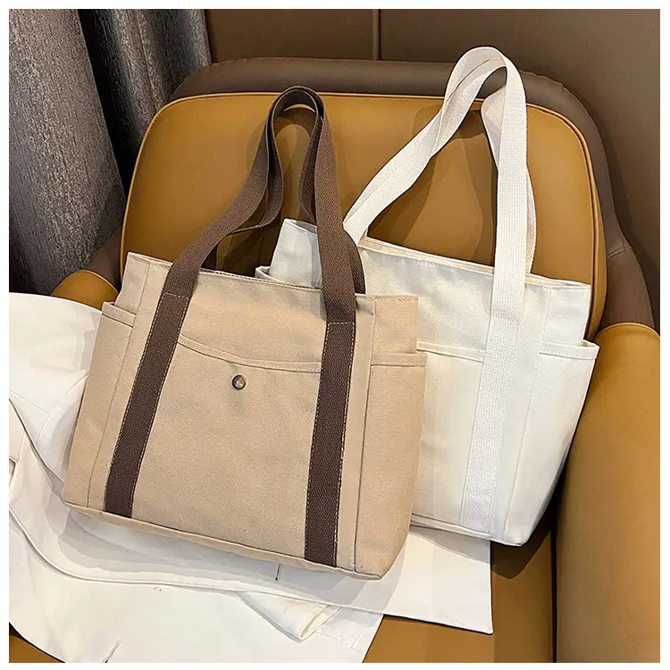 Women's Canvas Shoulder Bag Large Capacity Multi-Pocket — feature 38