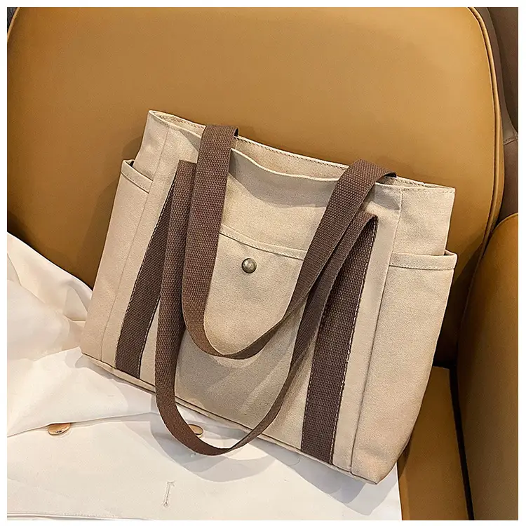 Women's Canvas Shoulder Bag Large Capacity Multi-Pocket — feature 39