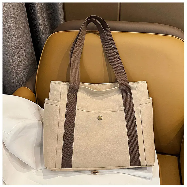 Women's Canvas Shoulder Bag Large Capacity Multi-Pocket — feature 40