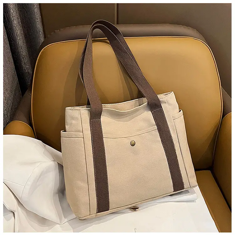 Women's Canvas Shoulder Bag Large Capacity Multi-Pocket — feature 41
