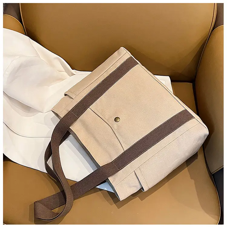 Women's Canvas Shoulder Bag Large Capacity Multi-Pocket — feature 42