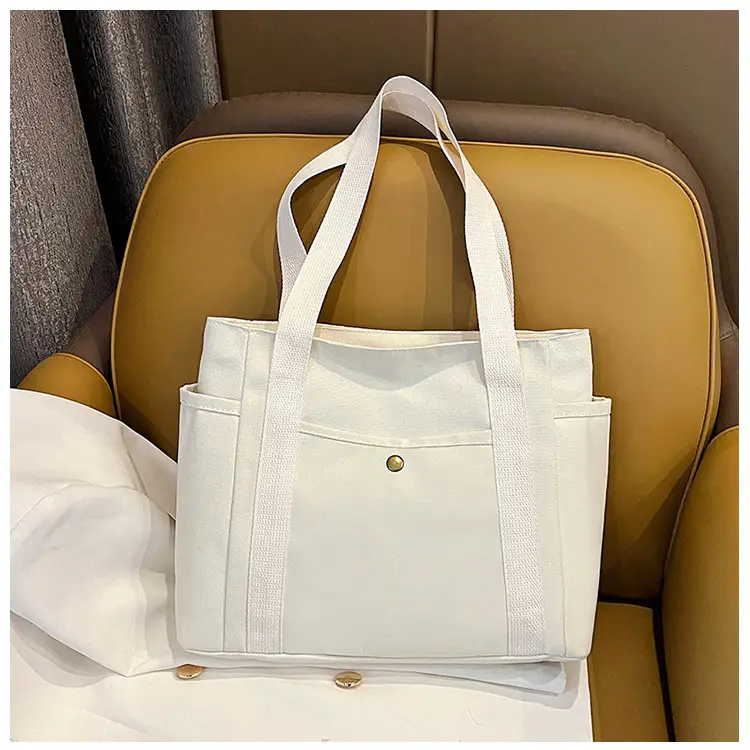 Women's Canvas Shoulder Bag Large Capacity Multi-Pocket — feature 44