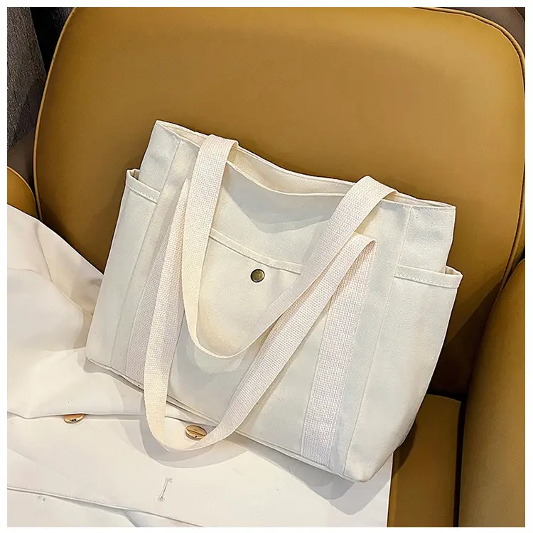 Women's Canvas Shoulder Bag Large Capacity Multi-Pocket — feature 46