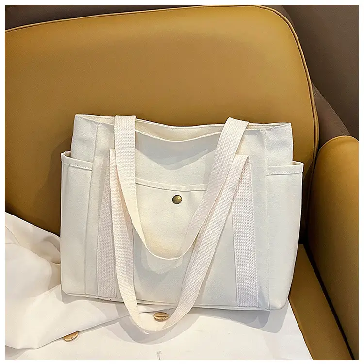 Women's Canvas Shoulder Bag Large Capacity Multi-Pocket — feature 48